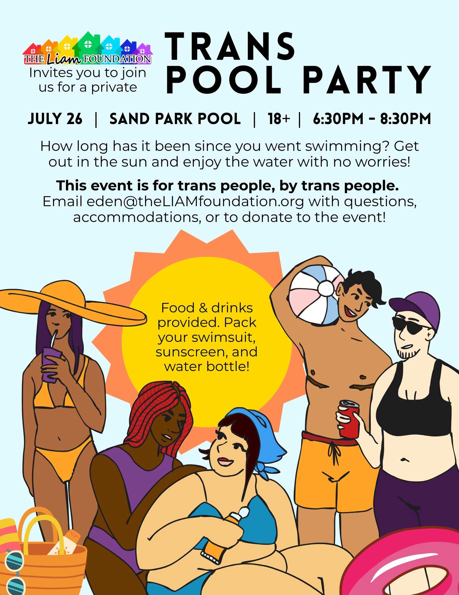 Trans Pool Party flyer